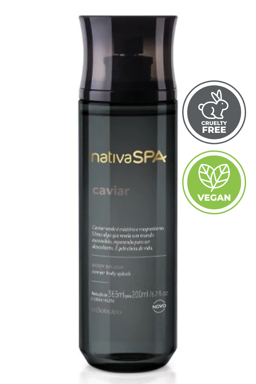 Nativa SPA Caviar Body Splash (Vegan) 200 ml - O Boticario - Brazilian Body Care | Brazilian Perfum Hair Skin Care Cosmetics online - Missy Mô