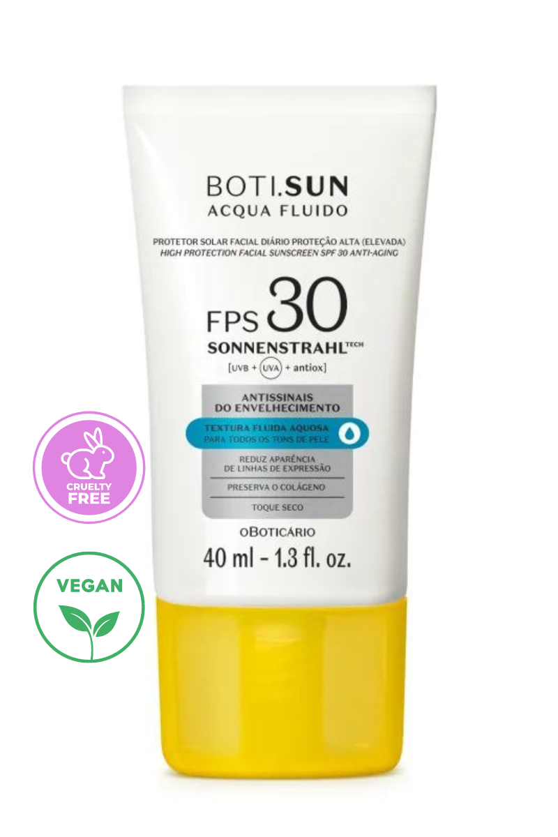 Boti.Sun Facial VEGAN Sunscreen Anti-Aging Acqua Fluido SPF 30 40 ml - Brazilian Body Care | Brazilian Perfum Hair Skin Care Cosmetics online - Missy Mô