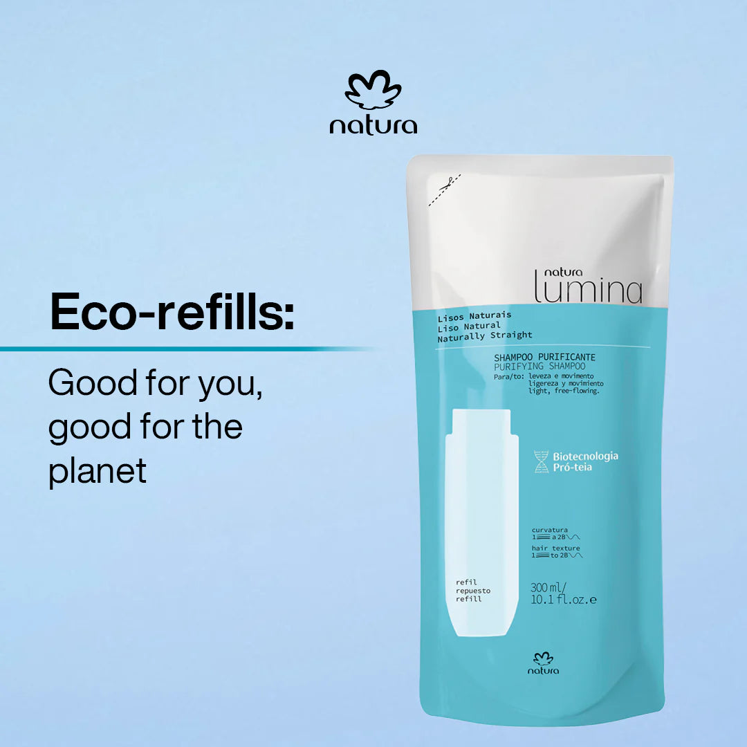 NATURA | ECO-REFILL STRAIGHT HAIR SHAMPOO - LUMINA  300 ML