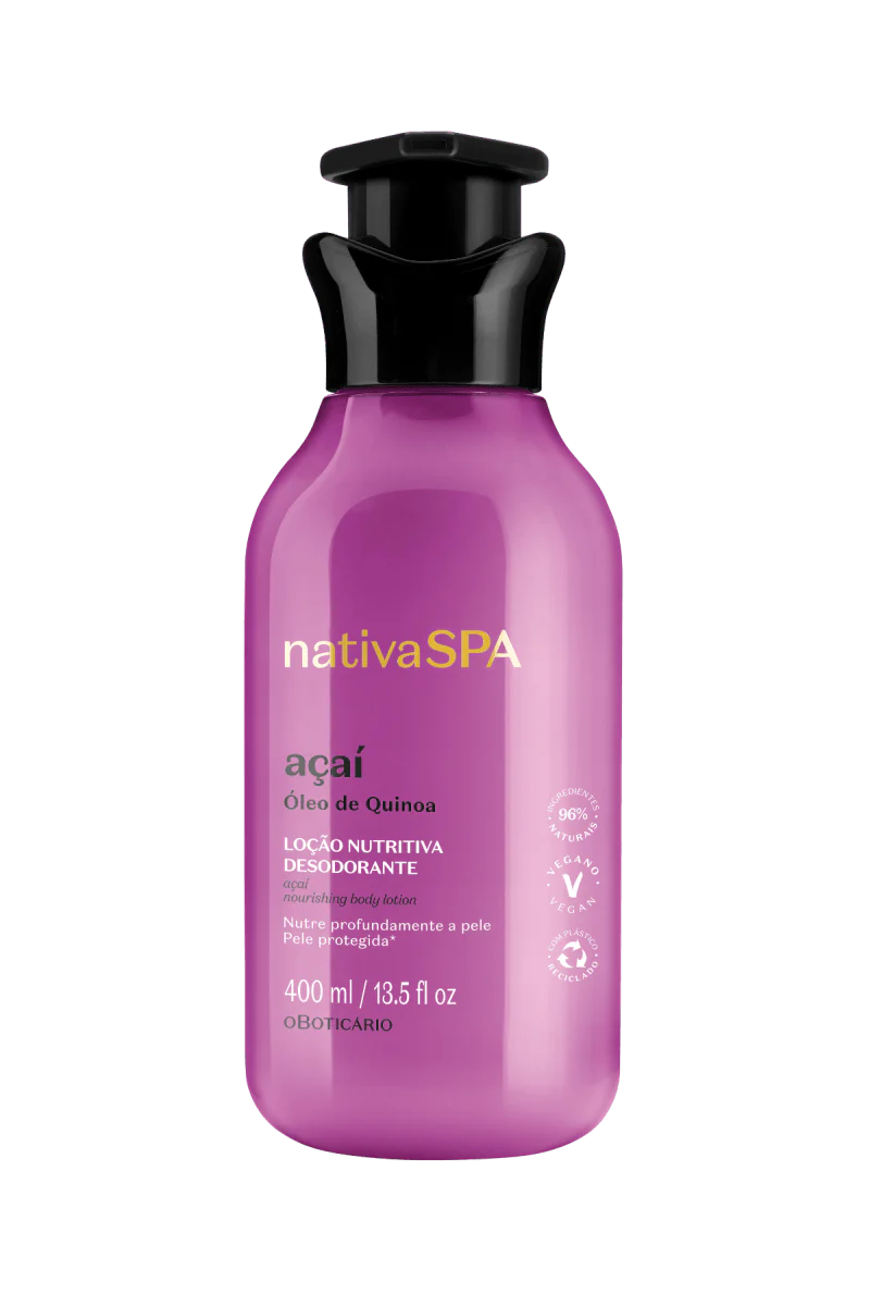 Nativa SPA AÇAÍ Body Lotion (Vegan) 400 ml - O Boticario - Brazilian Body Care | Brazilian Perfum Hair Skin Care Cosmetics online - Missy Mô