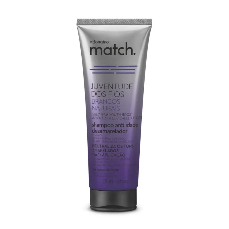 MATCH anti Aging Purple Shampoo 250 ml - O Boticario  - Brazilian Body Care | Brazilian Perfum Hair Skin Care Cosmetics online - Missy Mô