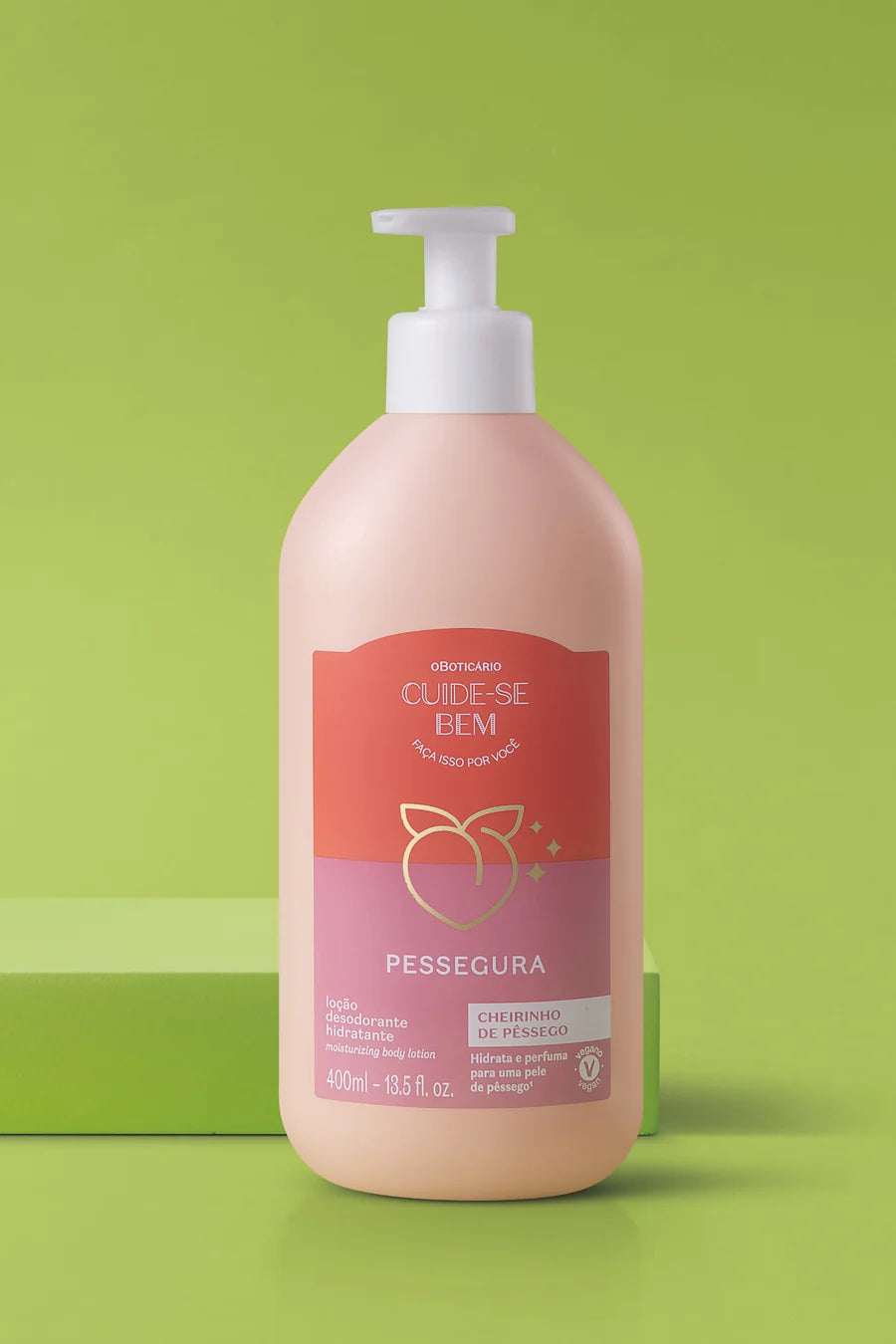 Cuide-se Bem Pessegura Peach Body Lotion Vegan - Brazilian Body Care | Brazilian Perfum Hair Skin Care Cosmetics online - Missy Mô
