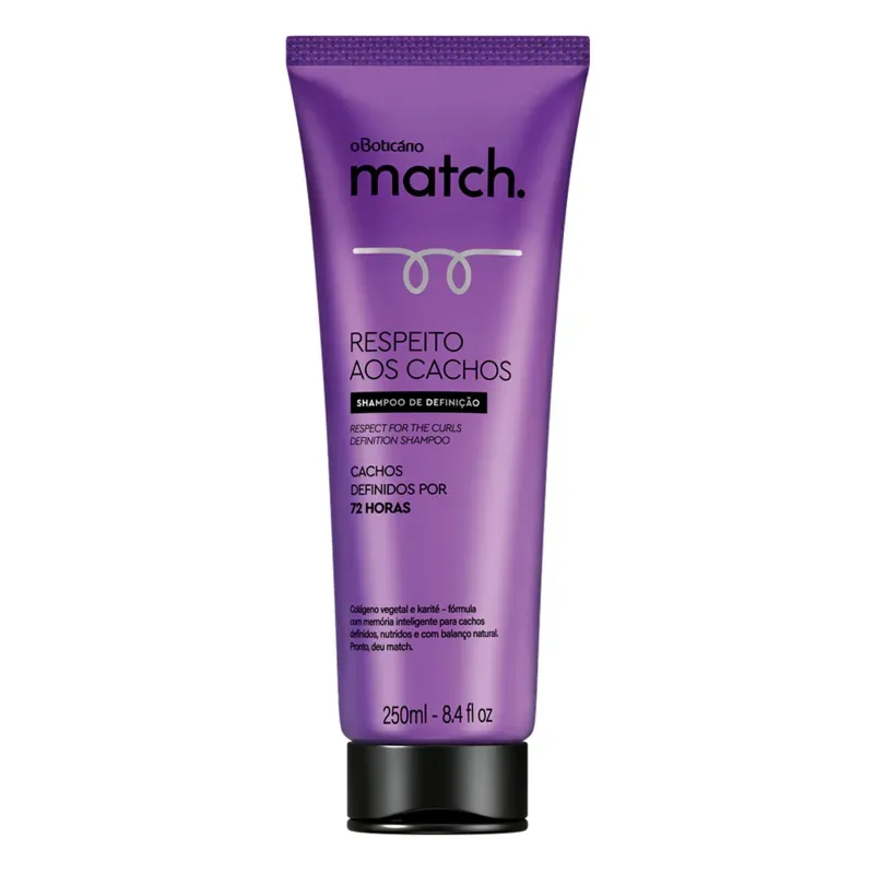 Match Respect for the Curls Brazilian Hair Shampoo 250 ml - O Boticario - Brazilian Body Care | Brazilian Perfum Hair Skin Care Cosmetics online - Missy Mô