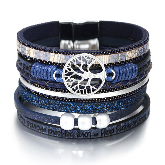 Tree of Life Pearl Leather Bracelets - Shop Women's Clothing | Affordable Ladies Apparel & Accessories online - Missy Mô